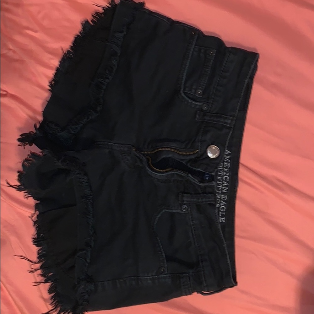 American eagle black jean shorts